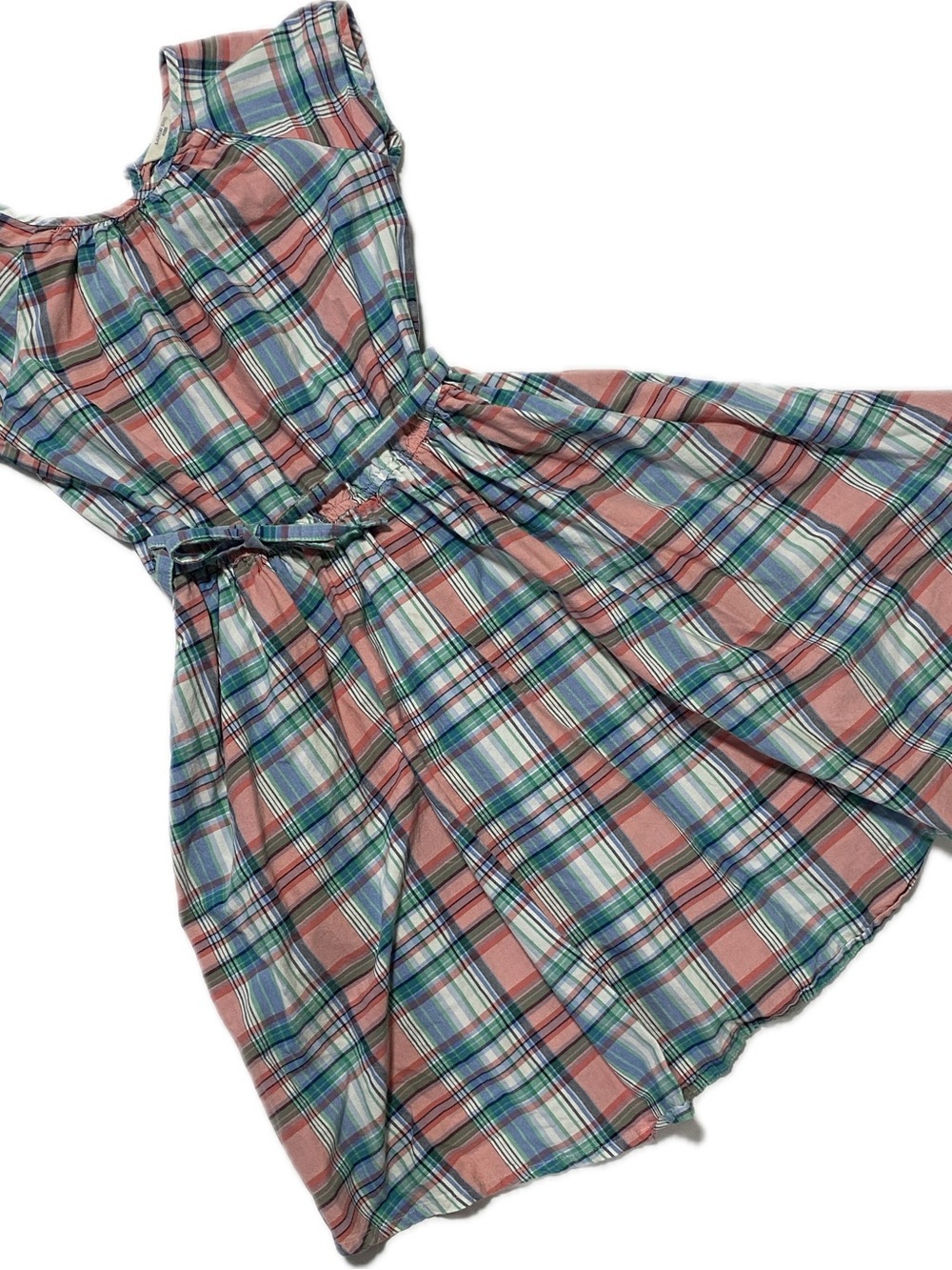 Lands' End Plaid Sleeveless Dress in Pink, Blue & Green